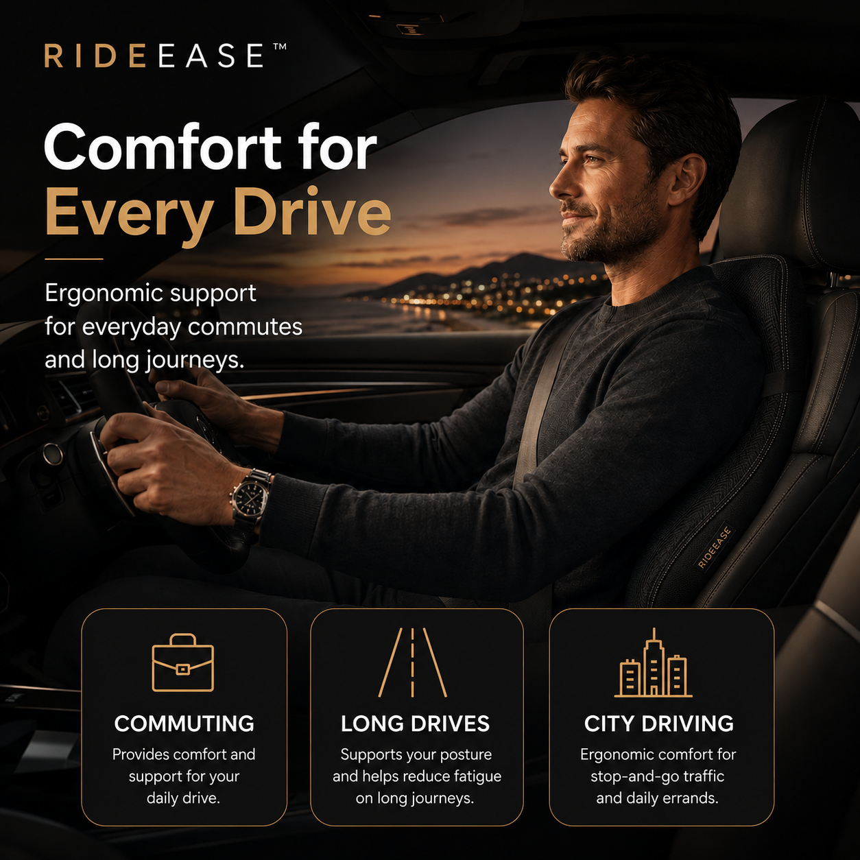 RideEase™ Ergonomic Car Seat Comfort Set